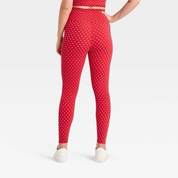 All In Motion Everyday Soft Ultra High‑Rise Ruffle Crossover 7/8 Leggings Red XL - Picture 2 of 3